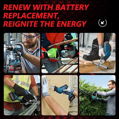 SANIU 8000mAh Replacement for Bosch 18V Battery BAT609 Lithium ion Compatible with Bosch 18 Volt Cordless Power Tools BAT618 BAT609G BAT610G BAT622 Rechargeable High-Output Batteries (8.0Ah, 2 Packs) in Saudi Arabia