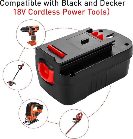 2-Pack [Upgraded to 3600mAh] Replacement for Black and Decker 18V Battery | Compatible with B-lack and Decker 18 Volt Battery Ni-Mh HPB18 244760-00 A1718 FS18FL FSB18 Firestorm Cordless Tools (Black) in Kuwait