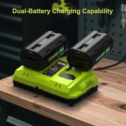 Replacement for Ryobi 40V Battery Charger, Dual Port Fast Charging Station | with USB & Type-C - Compatible with OP4026 OP4050 OP4050A OP4040 OP4060 OP4015 40 Volt Batteries in Kuwait