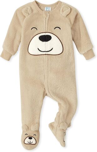 The Children's Place unisex-baby And Toddler Fleece Zip-front One Piece Footed Pajama in Kuwait