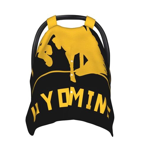 Wyoming Flag Baby Car Seat Cover & Breastfeeding Nursing Cover - Breathable Stretch Fabric Multi-Use Nursing Cover for Breastfeeding in Kuwait