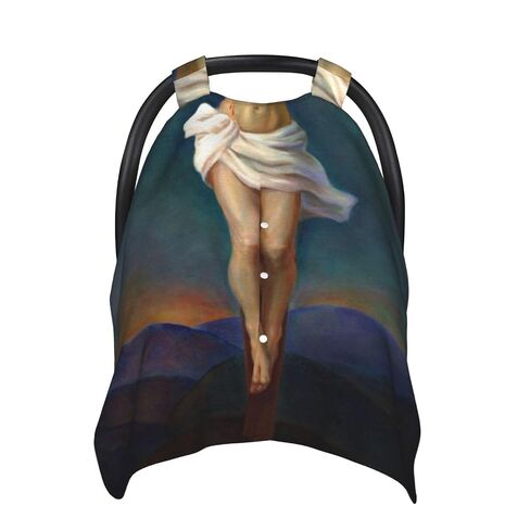 Jesus Christ On The Cross Baby Car Seat Cover & Breastfeeding Nursing Cover - Breathable Stretch Fabric Multi-Use Nursing Cover for Breastfeeding in Kuwait