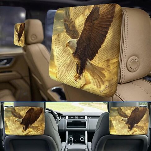 Eagle Screen Protector Cover for Back Seat Sun Protection Car Seat Screen Protector Waterproof Dust-Proof 2 PCS Set Universal Fit Automotive Accessories Portable Long-Term Use in Kuwait