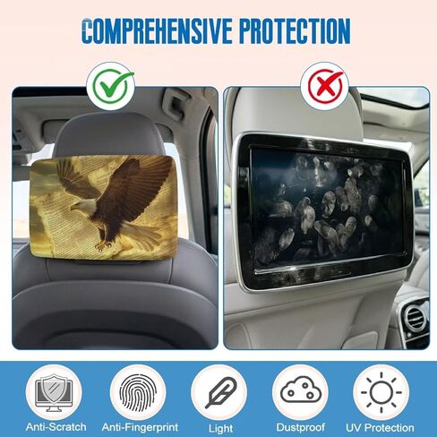 Eagle Screen Protector Cover for Back Seat Sun Protection Car Seat Screen Protector Waterproof Dust-Proof 2 PCS Set Universal Fit Automotive Accessories Portable Long-Term Use in Kuwait