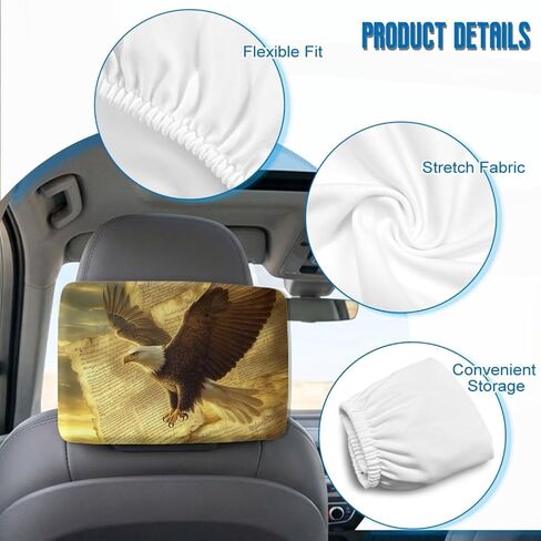 Eagle Screen Protector Cover for Back Seat Sun Protection Car Seat Screen Protector Waterproof Dust-Proof 2 PCS Set Universal Fit Automotive Accessories Portable Long-Term Use in Kuwait