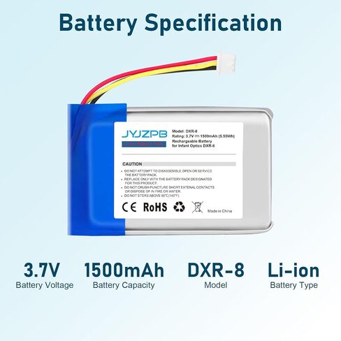 JYJZPB Replacement Battery for Infant Optics DXR-8 Video Baby Monitor | Compatible with Model DXR-8 Sp 803048 replacement DXR-8 battery Only (Not Compatible with DXR-8 pro Baby Monitor) in Kuwait