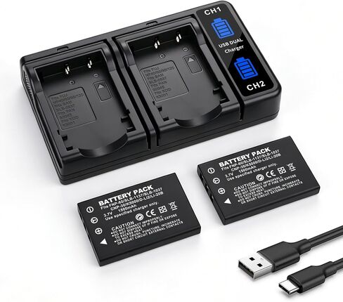 2Pack NP-60 Battery 1500MAH,LED Dual Charger for Fujifilm FinePix 50i 601 | For Kodak KLIC-5000 SLB-1137 Li-20B EasyShare, One Series AZ-1 AZ-2 Camera; MX-890 11N09T MX-810 MX-880 MX-950 MX-980 in Kuwait