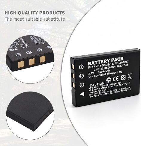 2Pack NP-60 Battery 1500MAH,LED Dual Charger for Fujifilm FinePix 50i 601 | For Kodak KLIC-5000 SLB-1137 Li-20B EasyShare, One Series AZ-1 AZ-2 Camera; MX-890 11N09T MX-810 MX-880 MX-950 MX-980 in Kuwait
