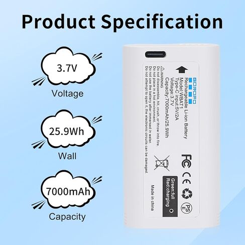 WBAT1 2-Pack Rechargeable Battery for WYZE Cam Pro 2K Camera Replacement Battery with Type-C Charging in Saudi Arabia