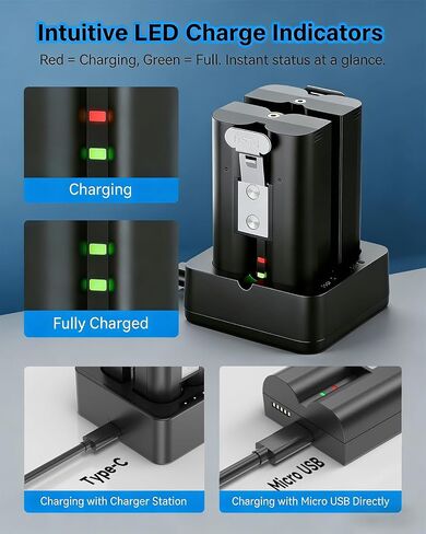 3-Pack Ring Battery 6040mAh for Ring Camera Battery Doorbell/Stick Up Cam | for Ring Doorbell 2/3/3 Plus/4, Stick Up Cam, Spotlight Cam & Peephole Cam – with Dual Charging Station in Kuwait