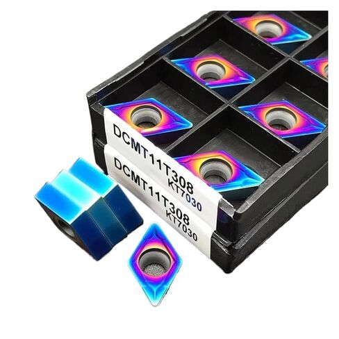 Indexable Lathe Carbide Insert 10PCS DCMT11T304 DCMT11T308 KT7030 Hard Alloy Turning Tool Grooving Blade(DCMT11T308 KT7030) in Kuwait