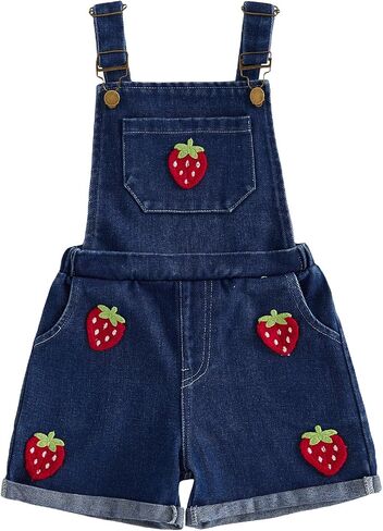 Toddler Girl Watermelon Denim Overall Dress Infant Baby Summer Outfit Strawberry Sleeveless Short Romper Jumpsuit in Kuwait