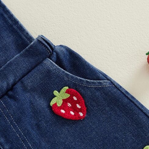 Toddler Girl Watermelon Denim Overall Dress Infant Baby Summer Outfit Strawberry Sleeveless Short Romper Jumpsuit in Kuwait