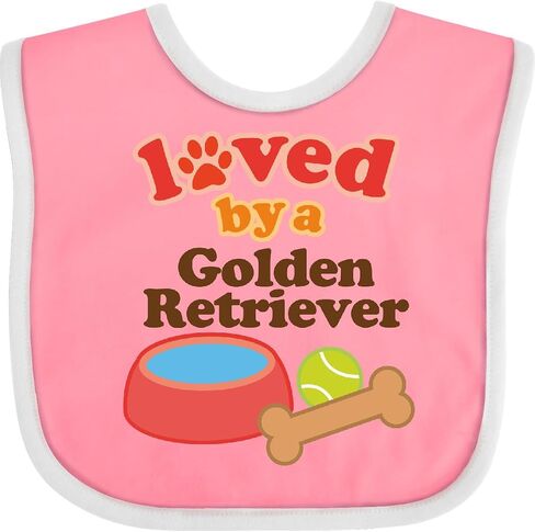 inktastic Golden Retriever Loved By a Baby Bib in Kuwait