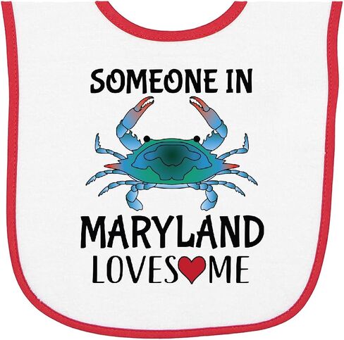 inktastic Someone in Maryland Loves Me Crab Baby Terry Cloth Bib in Kuwait