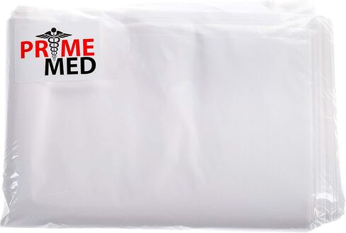PrimeMed Disposable White Plastic Bibs for Kids (100 Pack) in Kuwait