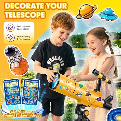 MEEZAA Telescope for Adults & Kids, 80mm Aperture 500mm Refractor | Portable Travel Telescopes, for Astronomy Beginners and Family Stargazing, with Tripod, Stickers, Phone Adapter, Backpack in Kuwait