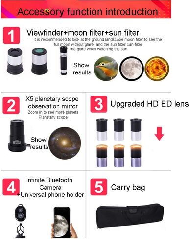 ARCH Entry-Level Astronomical Telescope HD Stargazing Space Children's Student Telescope,Telescopes for Astronomy Beginners with Monocular and Tripod (Color : Package 4) in Kuwait