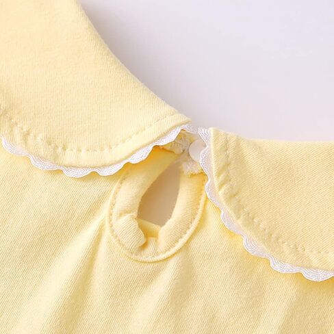HAOLUKI Baby Girl Long Sleeve Blouses Solid Color Doll Collar T-Shirt Toddler Kids Cotton Top Bottom in Kuwait