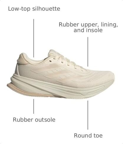 adidas, Womens, Supernova Rise 2 Running Shoes, Wonder White/Wonder White/Wonder Beige, 7, B - Medium | Running Sneakers, Breathable Mesh, Heel-To-Toe Support, Cushioned Ride, For Casual Wear in Kuwait