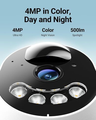 4MP 4G LTE Cellular Security Camera 24/7 Recording with 360-Day SIM Data | Jobsite/Barn/Rural Areas without WiFi or Cable, AI Detection, 360° Human Tracking, 64GB TF Card, EseeCloud app, Solar Power in Kuwait