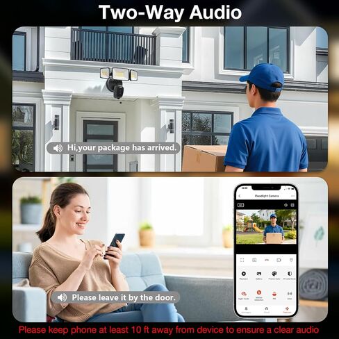 Onforu Hardwired Floodlight Camera Outdoor, Flood Light Security Cam Black | 5500LM 2K HD with Motion Sensor, Color Night Vision, 2-Way Audio, Built-in Siren, 24/7 Record, 2.4GHz WiFi, Works with Alexa in Saudi Arabia