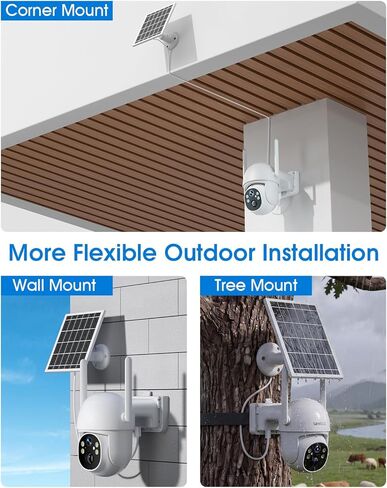 SANSCO 4G LTE Cellular Solar Security Camera Wireless Outdoor | Lifetime Free Unlimited Data, NO WiFi 2K Color Night Vision, PTZ 360 View, 2 Way Audio,Built-in SIM Card, 64G TF Card in Kuwait