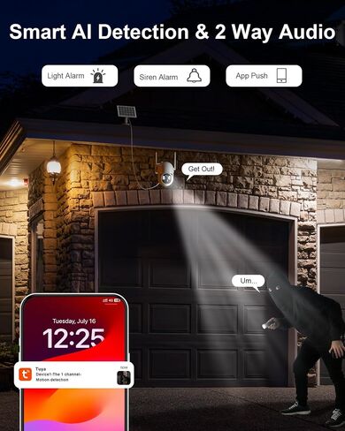 SANSCO 4G LTE Cellular Solar Security Camera Wireless Outdoor | Lifetime Free Unlimited Data, NO WiFi 2K Color Night Vision, PTZ 360 View, 2 Way Audio,Built-in SIM Card, 64G TF Card in Kuwait