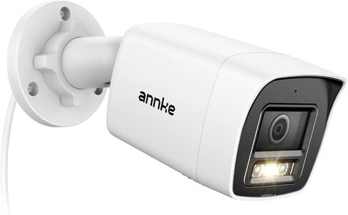 ANNKE 4K/8MP Bullet PoE Security Camera Outdoor, Smart Dual Light, White | AI Human/Vehicle Detection, Color Night Vision, Built-in Mic, Audio Recording, IP67, H.265+, Up to 512GB Storage, 4mm Lens, in Kuwait