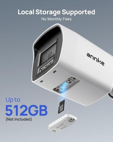 ANNKE 4K/8MP Bullet PoE Security Camera Outdoor, Smart Dual Light, White | AI Human/Vehicle Detection, Color Night Vision, Built-in Mic, Audio Recording, IP67, H.265+, Up to 512GB Storage, 4mm Lens, in Kuwait