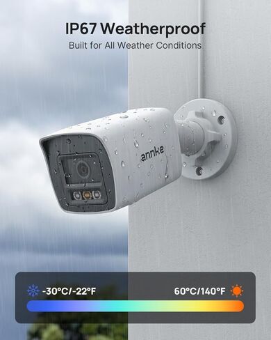 ANNKE 4K/8MP Bullet PoE Security Camera Outdoor, Smart Dual Light, White | AI Human/Vehicle Detection, Color Night Vision, Built-in Mic, Audio Recording, IP67, H.265+, Up to 512GB Storage, 4mm Lens, in Kuwait