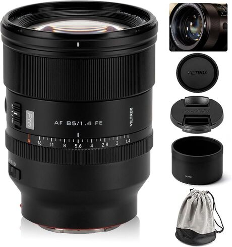 VILTROX 85mm F1.4 Pro FE Full Frame Lens for Sony E, Auto Focus Large Aperture Medium Telephoto with HyperVCM Motor Lens for Sony E-Mount A7IV A7C A9III A1 ZV-E1 A7SIII A7RII A7III A7RIII A7RIV A9 FX3 in Kuwait