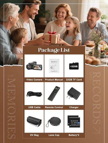 ZYDIIE 4K Video Camera Camcorder UHD 64MP Vlogging Camera for YouTube 18x Digital Zoom 3" 270° Rotation IPS Touchscreen Video Camcorder with Night Vision, Remote Control, 32GB Card, 2 Batteries in Kuwait