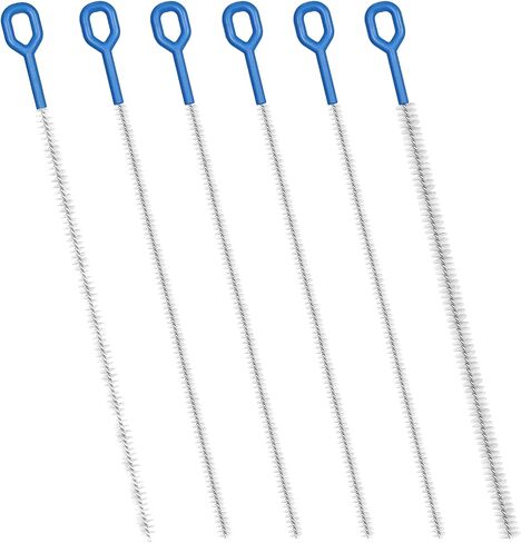 6 Pack Straw Cleaner Brush - 12.6 Inch Extra Long Straw Cleaners Different Sizes and Comfortable Handle for Metal and Plastic Reusable Drinking Straws,Bottle,Cup,Tube - Blue in Kuwait