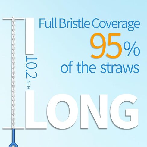 6 Pack Straw Cleaner Brush - 12.6 Inch Extra Long Straw Cleaners Different Sizes and Comfortable Handle for Metal and Plastic Reusable Drinking Straws,Bottle,Cup,Tube - Blue in Kuwait