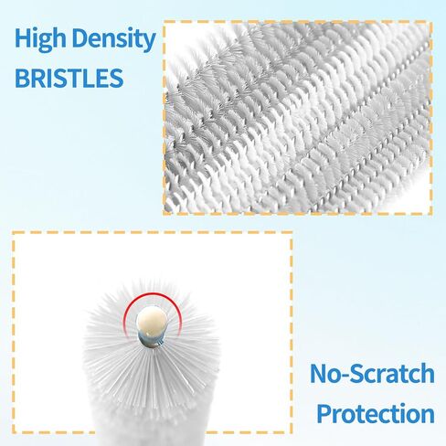 6 Pack Straw Cleaner Brush - 12.6 Inch Extra Long Straw Cleaners Different Sizes and Comfortable Handle for Metal and Plastic Reusable Drinking Straws,Bottle,Cup,Tube - Blue in Kuwait