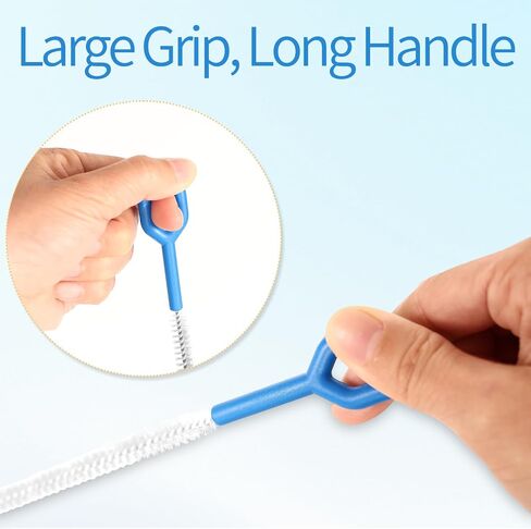 6 Pack Straw Cleaner Brush - 12.6 Inch Extra Long Straw Cleaners Different Sizes and Comfortable Handle for Metal and Plastic Reusable Drinking Straws,Bottle,Cup,Tube - Blue in Kuwait