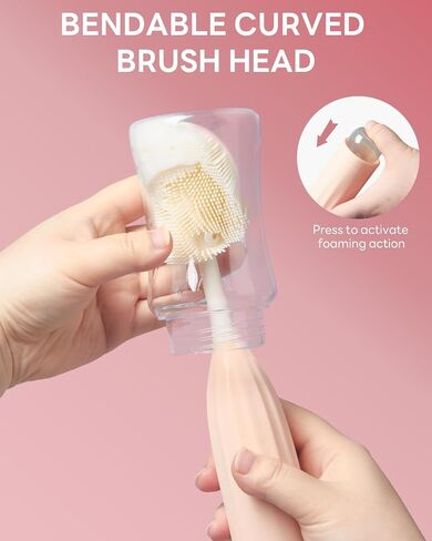Baby Bottle Brush Set, Push-Press Baby Bottle Cleaner Brush Can Generate Foam - Travel Cleaner Brush for Baby Bottles, Breast Pumps, Nipples, and More(with Storage Bag) in Kuwait