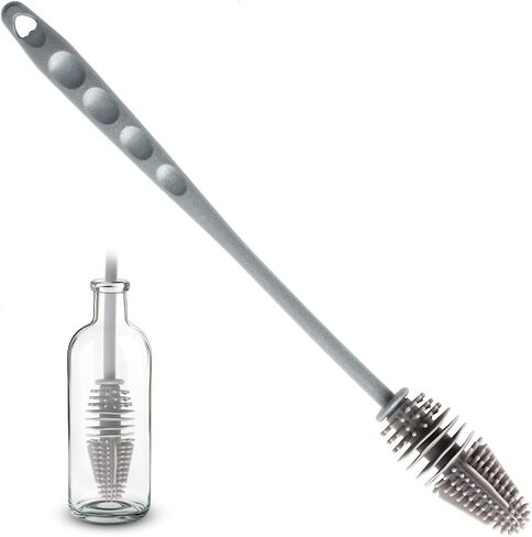 11-Inch Silicone Bottle Brush – Long-Handle Soft Bristle Cleaner for Effortless Deep Cleaning of Bottles, Glassware, Thermoses & Kitchen Containers in Kuwait