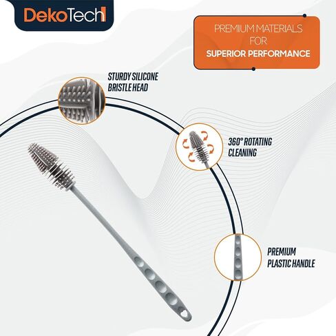 11-Inch Silicone Bottle Brush – Long-Handle Soft Bristle Cleaner for Effortless Deep Cleaning of Bottles, Glassware, Thermoses & Kitchen Containers in Kuwait