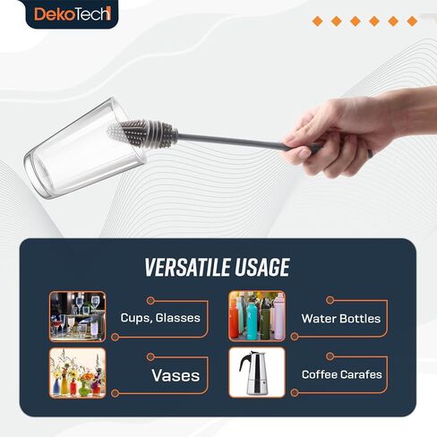 11-Inch Silicone Bottle Brush – Long-Handle Soft Bristle Cleaner for Effortless Deep Cleaning of Bottles, Glassware, Thermoses & Kitchen Containers in Kuwait