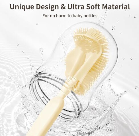 6 in 1 Silicone Cleaning Brush Set,Cleaner Kit with Silicone Nipple Straw Brush, Soap Dispenser, Drying Rack, Baby Bottle Travel Cleaning Kit in Kuwait