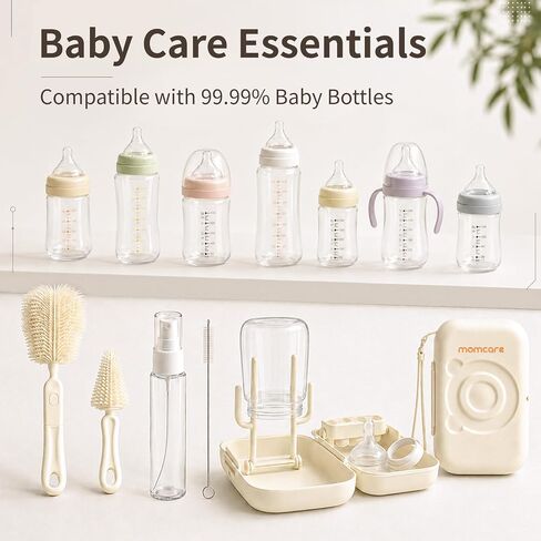 6 in 1 Silicone Cleaning Brush Set,Cleaner Kit with Silicone Nipple Straw Brush, Soap Dispenser, Drying Rack, Baby Bottle Travel Cleaning Kit in Kuwait