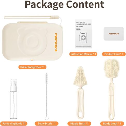 6 in 1 Silicone Cleaning Brush Set,Cleaner Kit with Silicone Nipple Straw Brush, Soap Dispenser, Drying Rack, Baby Bottle Travel Cleaning Kit in Kuwait