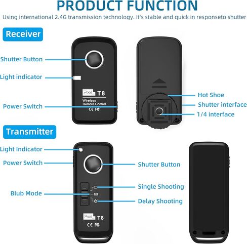 Remote Shutter Release for Nikon Wireless Camera Remote Control DC2/DC0 Compatible with Nikon Df, Z6, Z7, Z7II, D7500, D7100, D5600, D5500, D5300, D3300 D3200, D3100, D850, D810, D750 in Kuwait