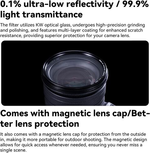 Kase 72mm Magnetic CPL Filter, KW Revolution Plus Circular Polarizer, Reduce Glare & Reflections, Ultra-Slim Waterproof Frame for Canon Nikon Sony Fuji in Kuwait