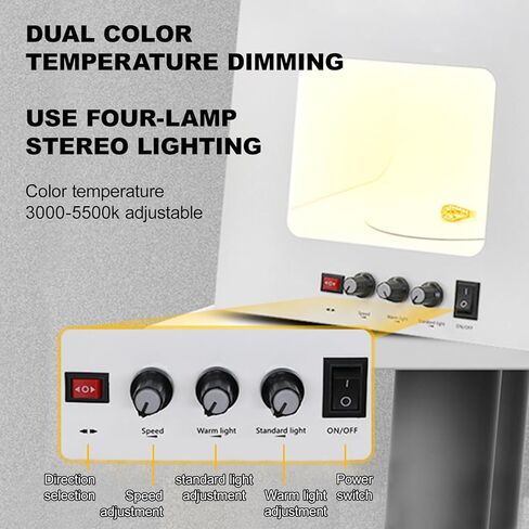 Portable Photo Studio Light Box & Soft with Automatic Turntable and Hanging Stand, Professional Dimmable Shooting Tent with 4 LED Lights +5 Color Plates,for Jewelry/Cosmetic/Crafts in Kuwait