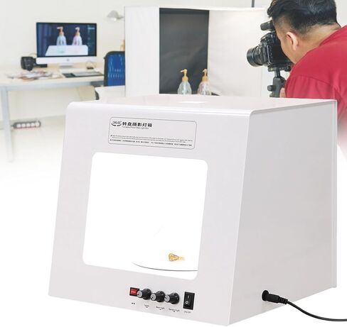 4 Light Panels Photography Box, 5 Color Backdrops, Photo Shooting Kit with Electric Rotating Platform in Kuwait