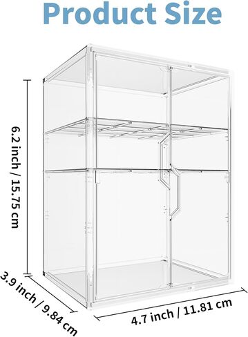 Baby Bottle Organizer, 3 Tiers Adjustable Bottle Storage Container for Countertop, Acrylic Bottle Station with 2 Removable Dividers and Double Magnetic Doors, Suitable for Kitchen Bathroom Vanity in Kuwait