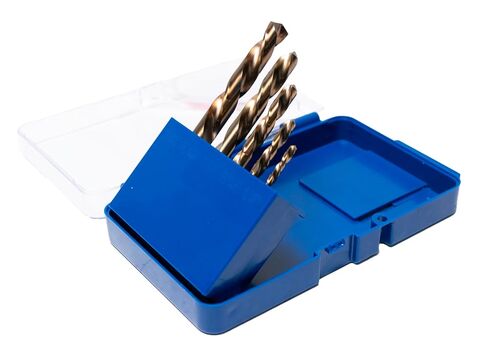 Century Drill & Tool 74105 Left Hand Drill Bit Set, 5 Piece | Straight shank, 135° point, cuts hard metals, steel & metal, 135° split point in Kuwait